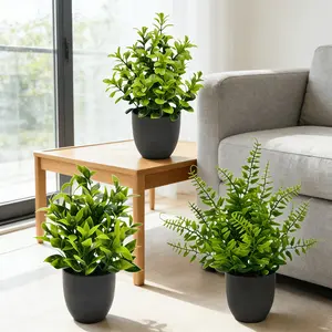 3 Pack Mini Artificial Plants, Home Office Bedroom Living Room Decor, House Plants Decor, Plastic Material, All Seasons Suitable, Fake Greenery