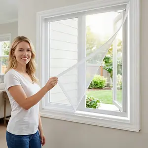Self-Adhesive Window Screen Mesh Kit, Easy Install No Drill Fly Screen Set, Mosquito & Insect Protection, Breathable Fine Mesh for Home Windows, Multiple Sizes Available