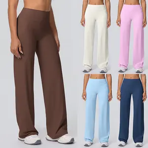 Women Yoga Wide Leg Pants Fitness Sports Flared Trousers High Waist Running Female Hip Lift Yoga Pants Gym Leggings
