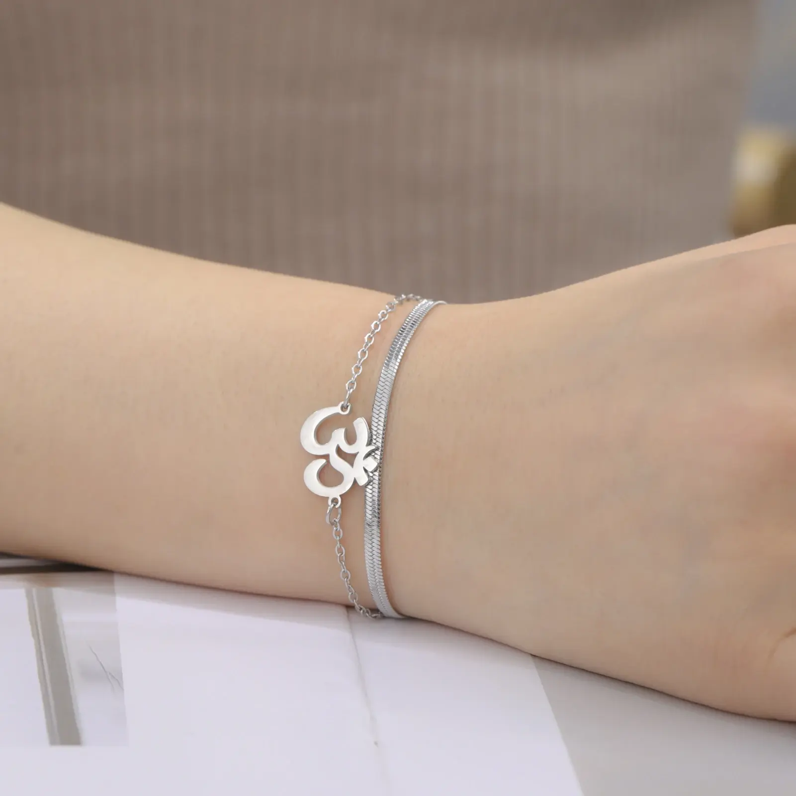 Cazador Stainless Steel Buddhism Hindu Yoga Om Hand Bracelets for Women Mother's DayBirthday Gifts Meditation Jewelry 2026