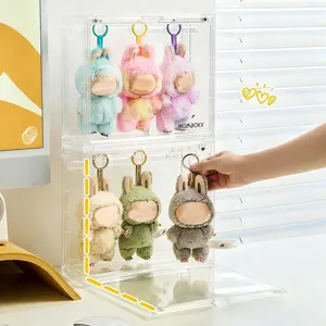 Cube Display Case for Labubu Doll Keychains, Display Stand for Dolls, Storage case for Dolls, Dust and Moisture Proof