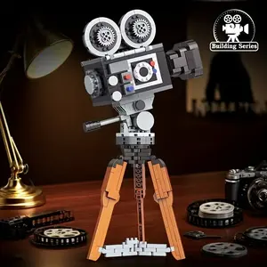 DIY Building Block Camera Desktop Decoration, Vintage Camera Model Creative Puzzle Decor, Collectible Assembly Kit, Perfect Gift, Crafts