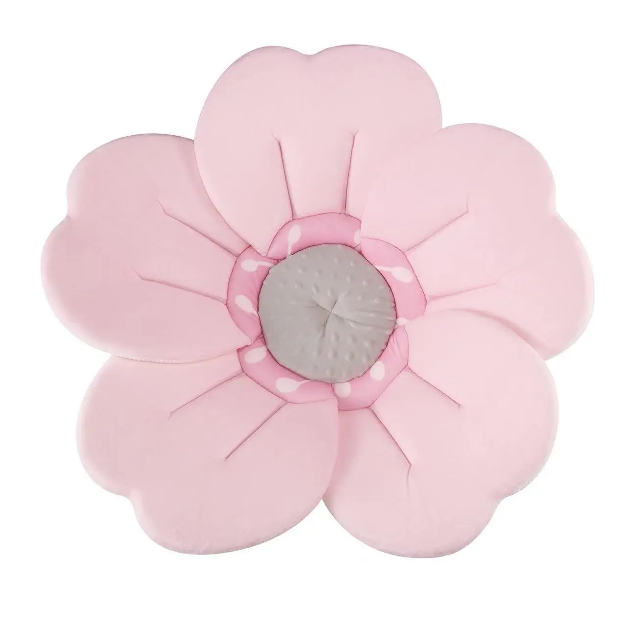 Baby Bath Flower for Sink – Romantic Cherry Blossom Plush Mat – Soft Newborn Insert & Infant Bathtub Cushion – Non-Slip Quick-Dry Support – Shower Gift for Girls (Pink)