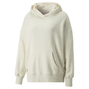 PUMA Womens Infuse Oversized Hoodie Casual Outerwear  - Off White
