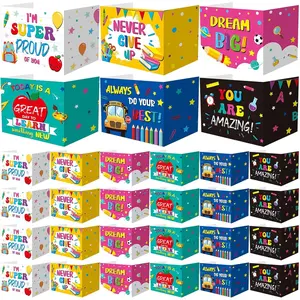 24 Pcs Privacy Boards for Student Desk Dividers Cardboard Privacy Folders Classroom Study Carrel Dividers Bulk Folder for Test Reduces Distraction(Inspirational)