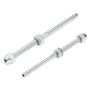 【SummerFinds】VEVOR 61 Pack Cable Railing Swage Threaded Stud Tension End Fitting Terminal for 1/8" Deck Cable Railing,  T316 Stainless Steel, Cable Railing Tensioner 1/8" for Wood/Metal Post, Silver