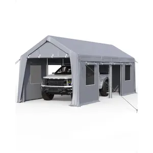 Carport 13x20 Heavy Duty Portable Garage,Carport Canopy with Roll-Up Windows & Doors,Portable Garage and Shelter with Removable Sidewalls,Car Tent Garage with All-Season Tarp for Truck Bike Lawnmower