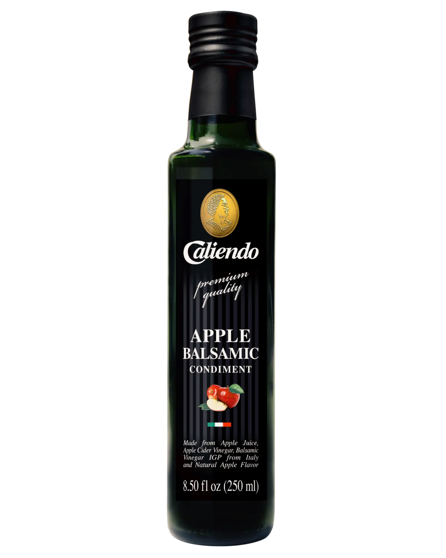 Caliendo Apple Infused Balsamic Vinegar, Modena IGP, Authentic Italian - 8.5 Fl Oz Bottle