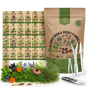 25 Culinary Herbs & Edible Flower Seeds Variety Pack