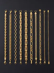 Stainless Steel Bracelet for Women and Men Fashion Jewelry Hypoallergenic 18K Gold Plated Durable Waterproof Titanium Steel Bracelet Unisex Trendy Accessory for Daily Wear