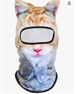 3D Cat Ski Balaclava Sheisty Face Mask with Ears Cute Animal Ski Mask for Music Festivals Raves Party Outdoor Activities