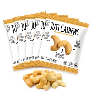 Roastery Coast - Dry Roasted Cashews | Unsalted | 24 packs or 48 packs