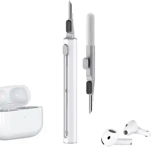 Cleaner Kit for Airpods Pro 1 2 3 4 Series,Multi-Function Cleaning Pen Tool for Earbuds Headphone iPhone Speaker Receiver Electronic Electronic Devices,with Soft Brush Flocking Sponge -White Camera Digital