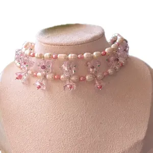 chunky flower  choker necklace