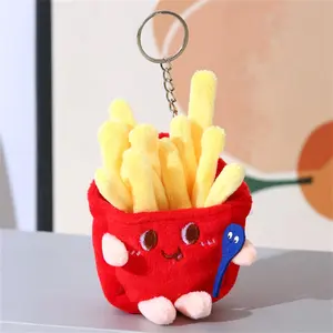Cute cartoon French pendant, French fries pendant, hamburger pendant, chicken leg pendant, plush key chain, backpack accessories, schoolbag pendant
