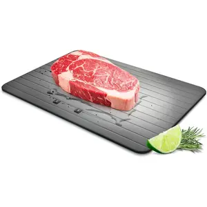 Flexzion Defrost Tray for Frozen Meat – Efficient Defrosting Plate, 10X Faster Non-Stick Aluminum Alloy Meat Thawing Board for Frozen Food & Meat, Black
