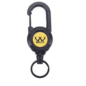 Outdoor Fishing Lure Retractable Hook Steel Wire Multi-Functional Keychain Camping Anti-Loss Rope Quick Release Buckle Travel Gear Climbing Carabiner