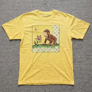 Yellow Curious George Cute Unisex T-Shirt, Cartoon Fan Favorite