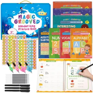 Magic Grooved Handwriting Practice Workbooks for  Ages 3-5 5-7,  Scribble Book with Disappearing Ink,  Learning Activities, Large Format  Writing Workbook Gifts (7 Pack)