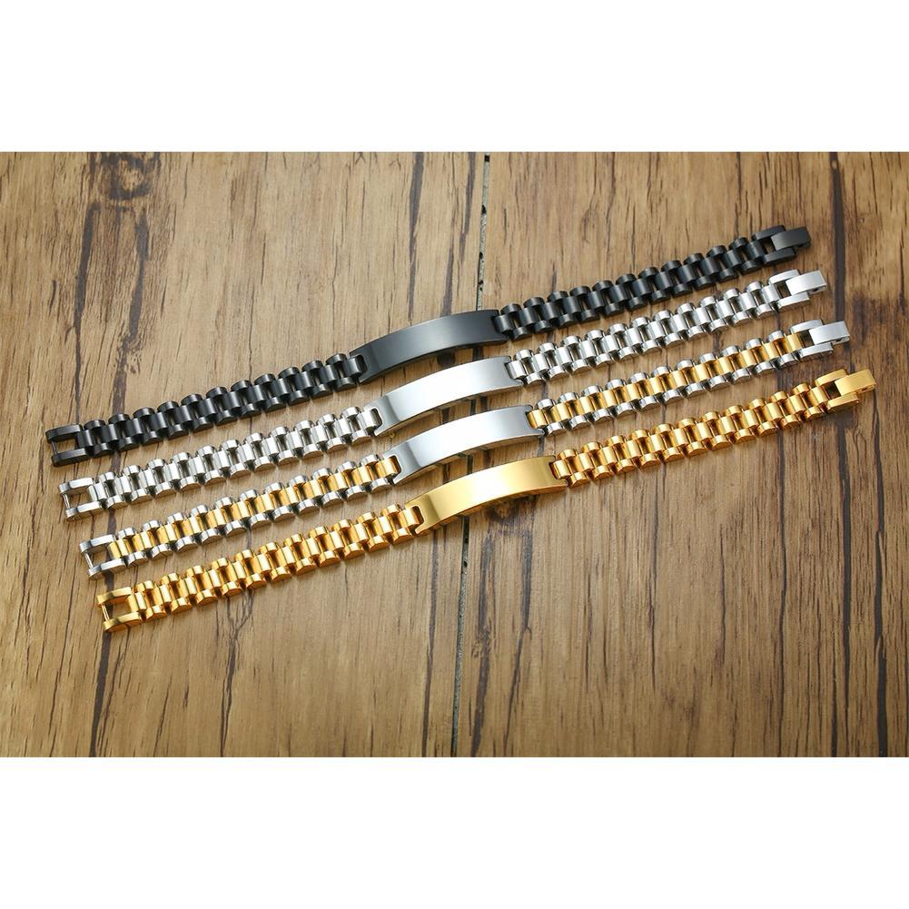 NOBLE BRACELET,MEN ROLLIE CHAIN LINK BRACELETS STAINLESS STEEL WATCHBAND WRISTBAND MEN LUXURY BAND JEWELRY