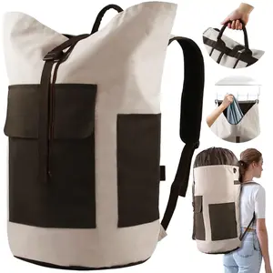 Laundry Bag Backpack, 125L Extra Large Travel Laundry Bags with Shoulder Straps, Adjustable & Extendable Design, Laundry Hamper Bag with 3 Pockets for Laundromat, College, Travel, Camping