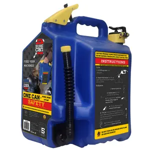 Surecan 5 Gallon Type-II Safety Can - with a Rotating Spout, Free Spill Design, Self-Venting, Best Jerry Can (Blue)