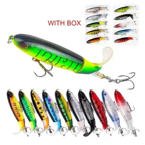 EXCROCK 5/10pcs Artificial Fishing Lure, 13.5g Simulation Fishing Lure with Hook, Fishing Accessories for Outdoor Fishing Equipment, 10cm Whopper Plopper, Swimbaits, Fishing Lure Bait