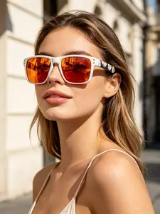 Classic Polarized Sunglasses with Glasses Case, Unisex Square Frame Sunnis, Trendy Accessory for Festivals and Parties, Perfect for Outdoor Travel and Beach, Ideal Christmas Valentine's Mother's Day Gift
