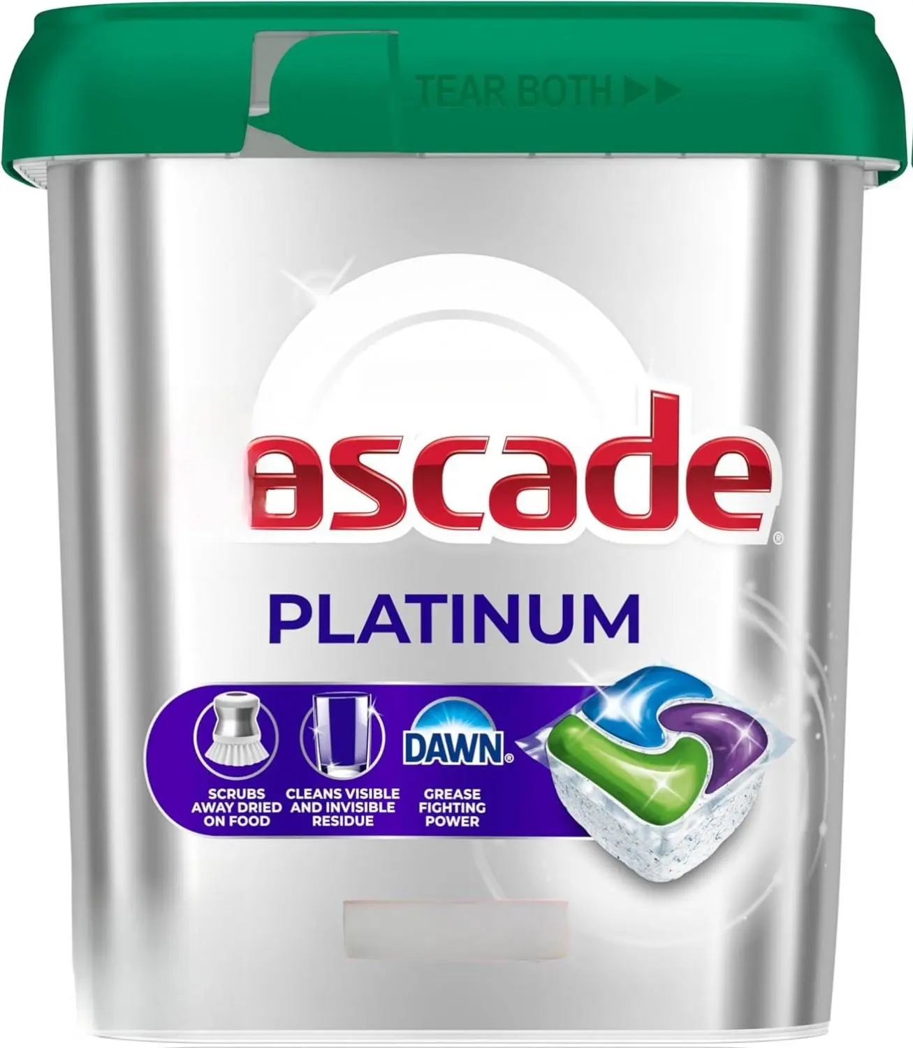 Cascade Platinum Dishwasher Pods, Dishwasher Detergent, Dish Detergent Soap, Fresh, 59 Count