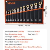 12pcs【 8 mm to 19 mm】