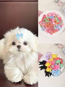 78pcs sweet hair accessories large set contains a variety of bow hair rings and Macaron color styling hairpins, which are suitable for dogs to wear daily hair, styling decoration, pet owners to match with styles and other scenes. Sweet accessories combina