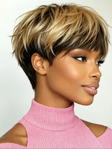 6 Inches Pixie Cut Wig, Human Hair Short Pixie Cut Wigs for Women, Glueless Ready to Wear Wig, Casual Style, Curly Hair, No Bangs, Daily Use