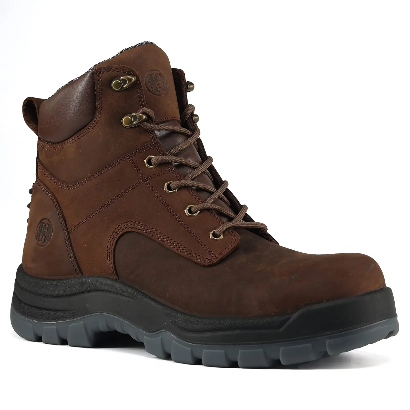 HANDPOINT Men's 6" Soft Toe / Composite Toe Work Boots, Lightweight Leather Safety Boots, Slip Resistant, Water Resistant, Breathable Comfort, EH Rated Work Boots for Construction, Warehouse, Industrial & Outdoor Work, 80N01BN / 81N01BN