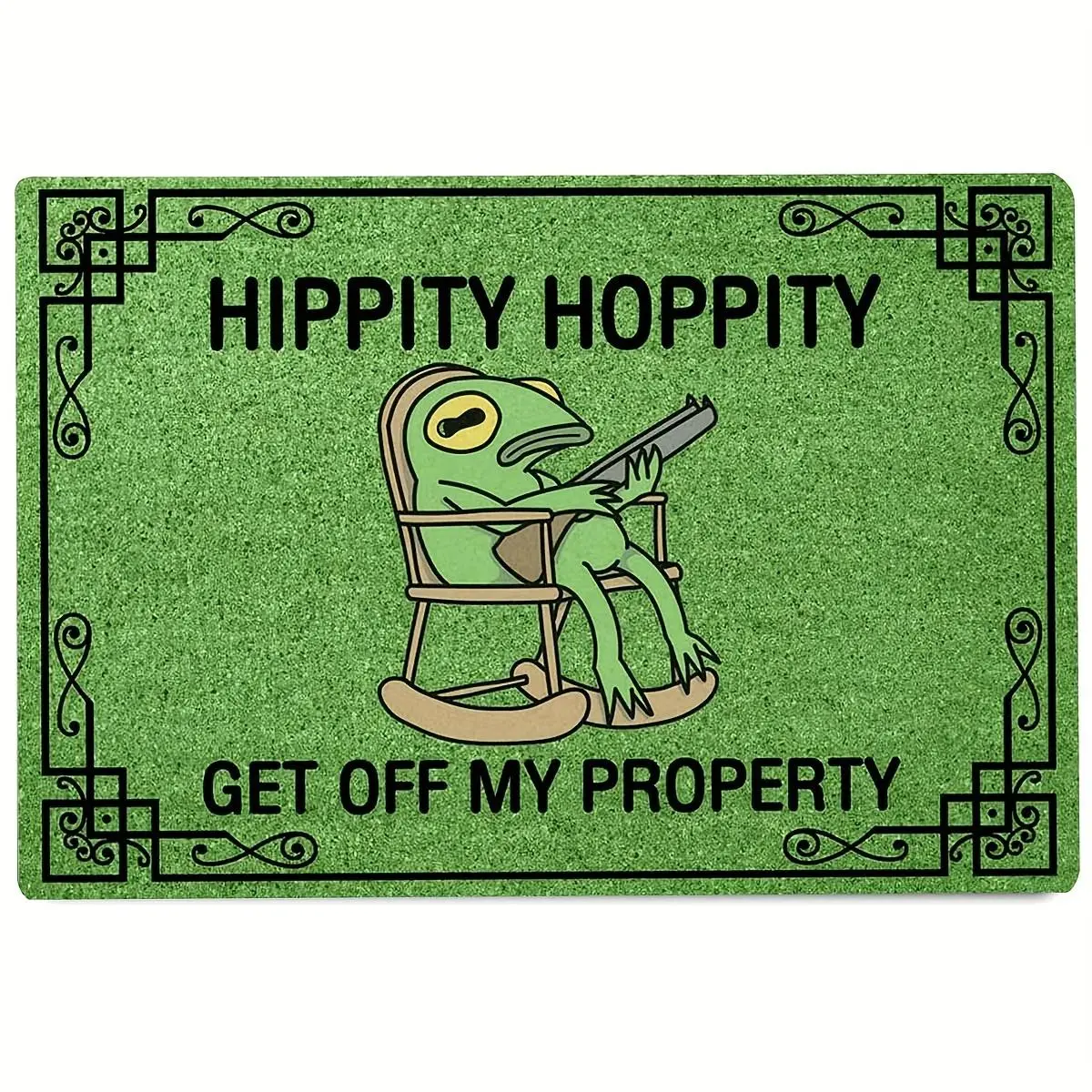 GET OFF MY PROPERTY Funny Door Mat – Machine Washable, Stain Resistant, Lightweight, Non-Slip Rug, Perfect for Indoor Entryway, Porch, or Covered Outdoor Use