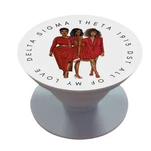 Delta Sigma Theta PopSocket - Crimson & Cream Sorors Design - Durable Adhesive Backing - Compatible with Most Smartphones & Cases - Perfect Gift for Delta Women