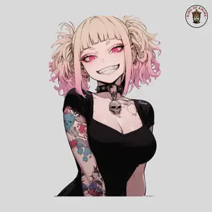 Himiko Toga Waifu Sticker, Cute Anime Vinyl Sticker, Laptop Decor, Water Bottle Decor, Soft Punk Waifu Aesthetic