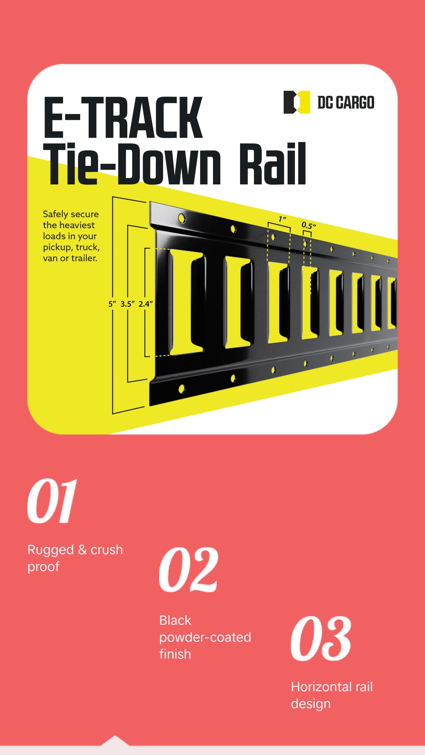 10 ft Black Powder Coated 3-pack Horizontal Rail