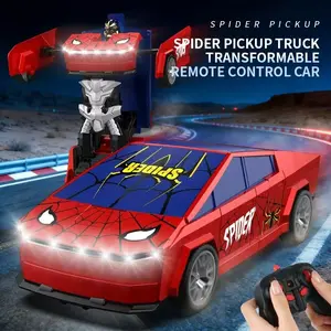 1:18 Scale Transform RC Car for Boys 4-12, 2.4Ghz Remote Control Robot Deformation Toy Car with 360° Rotation, Rechargeable Batteries Included, High-Quality ABS Plastic Stunt RC Vehicle Gift for Kids