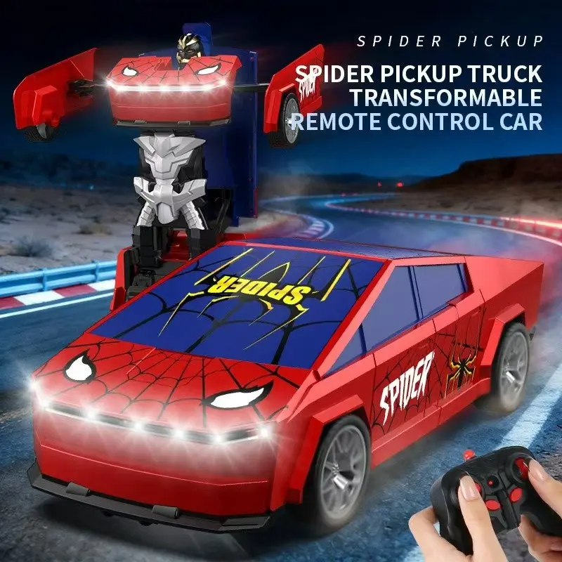 1:18 Scale Transform RC Car for Boys 4-12, 2.4Ghz Remote Control Truck Robot Deformation Toy Car with 360° Rotation, Rechargeable Batteries Included, High-Quality ABS Plastic Stunt RC Vehicle Gift for Kids RC Model Car