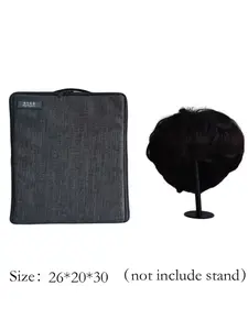 Wig Storage Box For Toupee Closure Frontal Hand Carry Wig Bag With Head And Stand Wig Packaging Box Grey