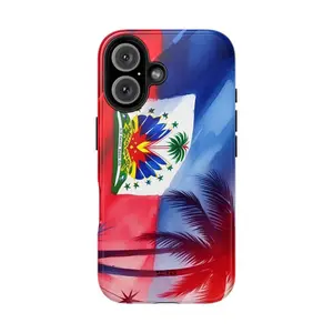 Haiti - iPhone Tough Case d'Haïti Ayiti Country, Protective Casing with Flag Design, Shockproof, Smartphone Screen Protector Protection Cover