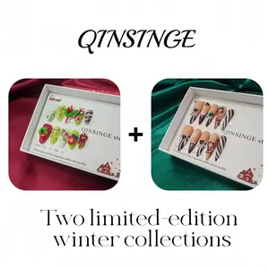 Winter Limited 2-Pack Press-On Nails Set | Buy 2 Save More, Cozy Winter Aesthetic, Handcrafted Luxury Nails for Holiday & Daily Looks