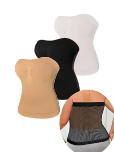 3-Pack Women's Plus Size WaistCincher Shapewear, Adjustable AndCrossable Straps, BackMesh Cutout,Comfortable And Breathable Fabric,Suitable For Office, Parties, AndCasual Wear