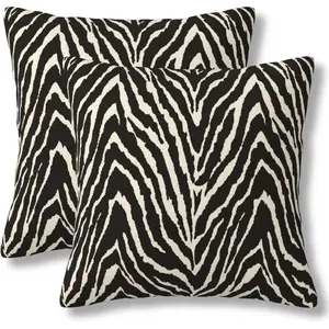 Zebra Throw Pillow Covers Black and White Zebra Seamless Pattern Pillow Cover 18x18 Inch Set of 2 Zebra Skin Pattern Texture Pillowcase Square Cushion Cases for Couch Bed Sofa Home Textile