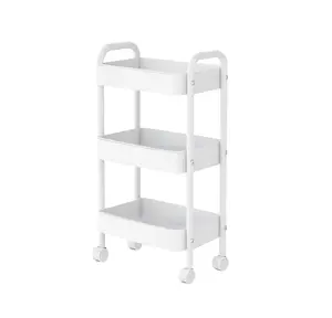 (2026 Newest Model) Rolling Storage Cart, 3-Tier Mobile Shelving Unit with Wheels, Practical for Storage, Suitable for Kitchen, Bathroom, Laundry Room, Bedroom, and Various Other Settings to Keep Your Home Neat and Beautiful