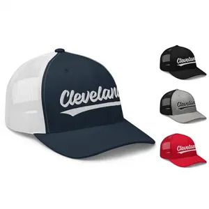 Vintage Cleveland Baseball Script Retro Cleveland Trucker Cap Hat