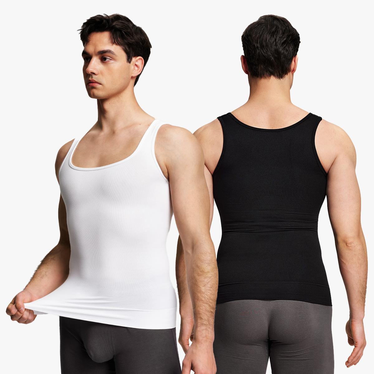Nebility Men’s Lightweight Shapewear Sports Vest – 3D Seamless Compression Tank, Comfortable, Breathable & Odor-Resistant for All-Day Wear