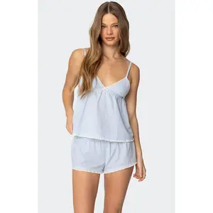Edikted Women's Danna Pinstripe Babydoll Tank Top