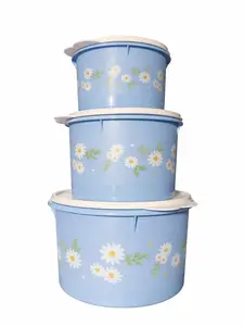 D5-Set de bowls Azul flores 1.2L, 1.75L, 3.5L