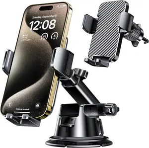 Qifutan Dash Mounted Holders Phone Holders for Your Car Phone Mount for Car Windshield Dashboard Air Vent Universal Desk Mounts Hands Free Automobile Cell Phone Holder Fit for iPhone Smartphone